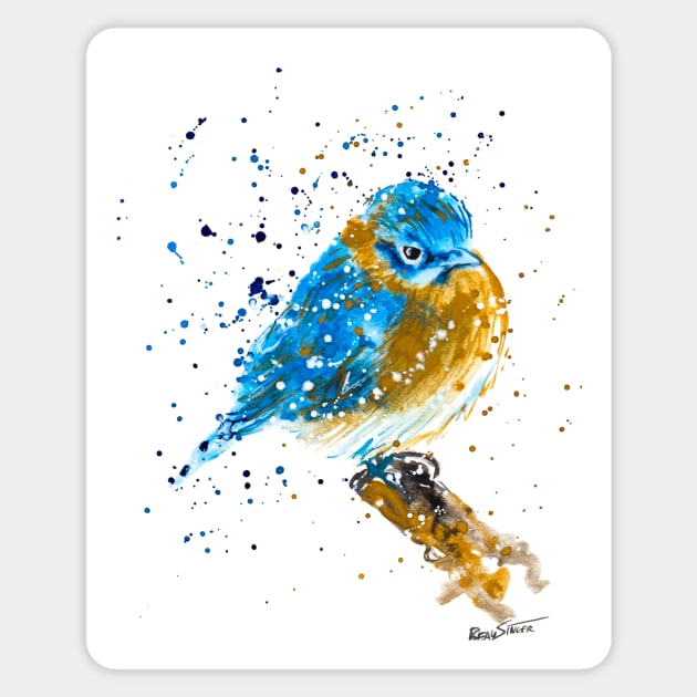 Blue Bird Sitting Sticker by beaugeste2280@yahoo.com